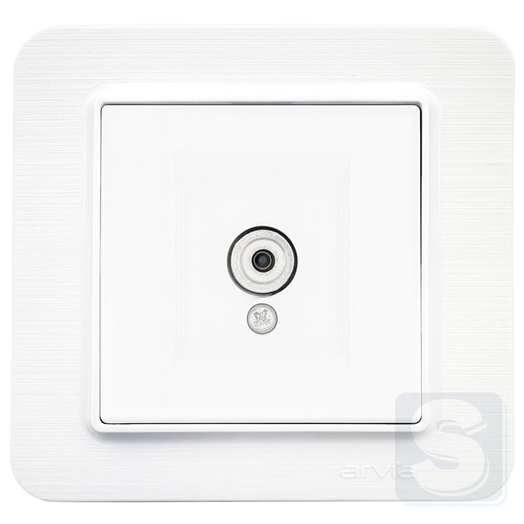 Розетка TV проходная Arvia Electric Lavin Белый